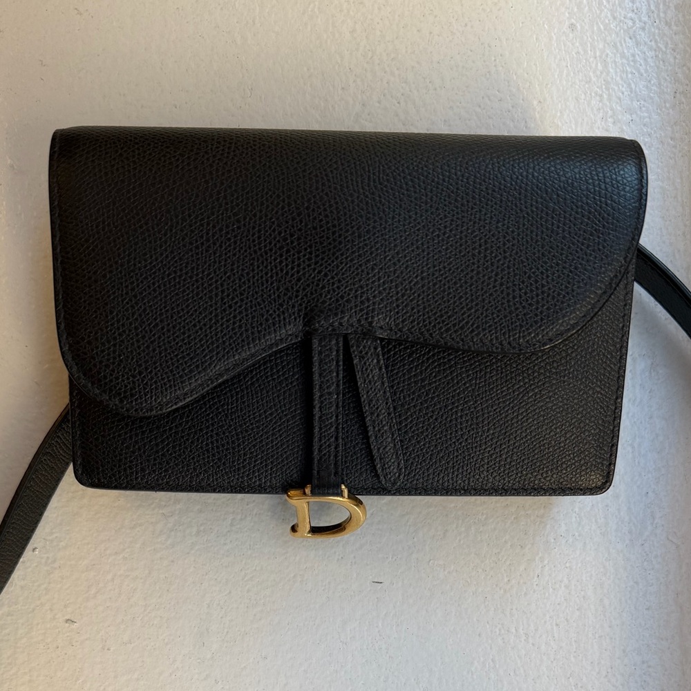 Dior Black Leather Belt Bag